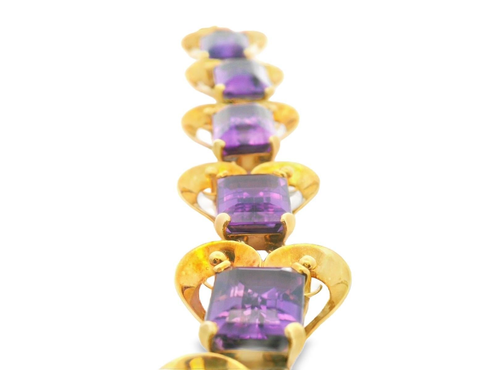 18K Rose Gold Amethyst MCM Bracelet In Good Condition For Sale In Lexington, KY