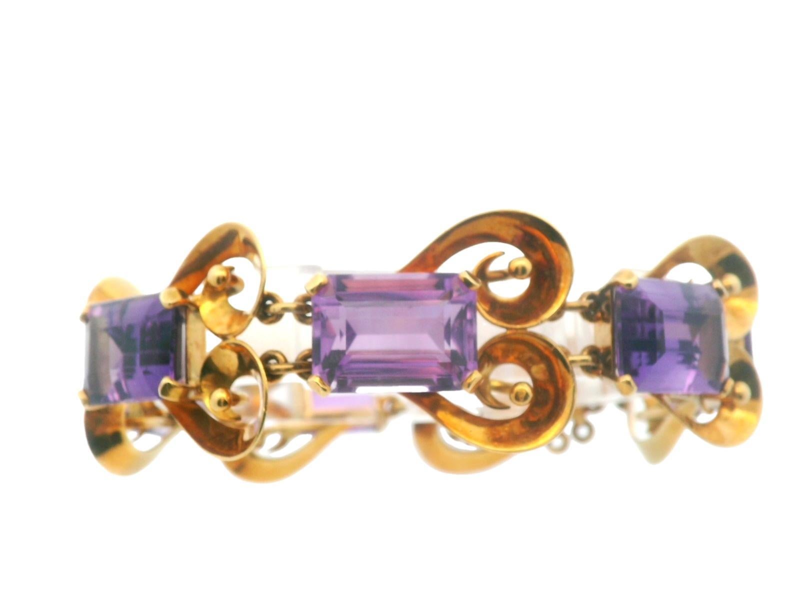 Women's 18K Rose Gold Amethyst MCM Bracelet For Sale