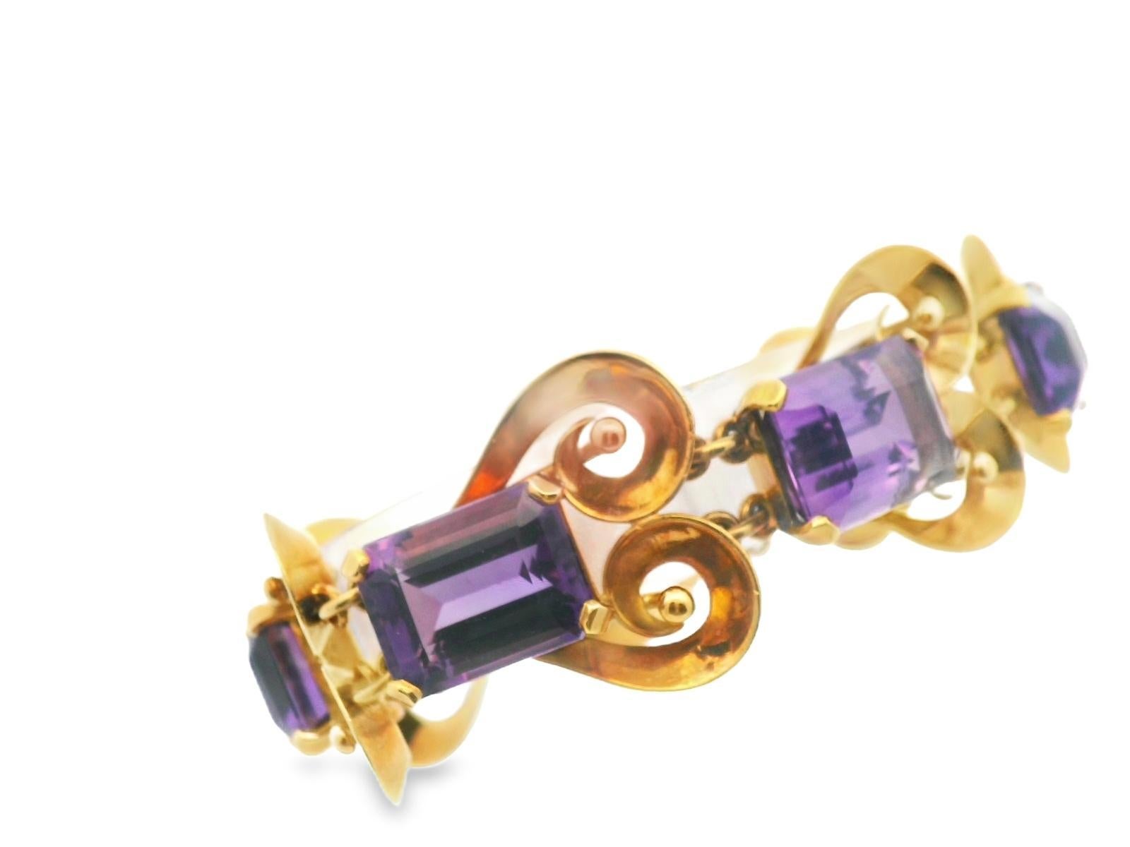 18K Rose Gold Amethyst MCM Bracelet For Sale 1