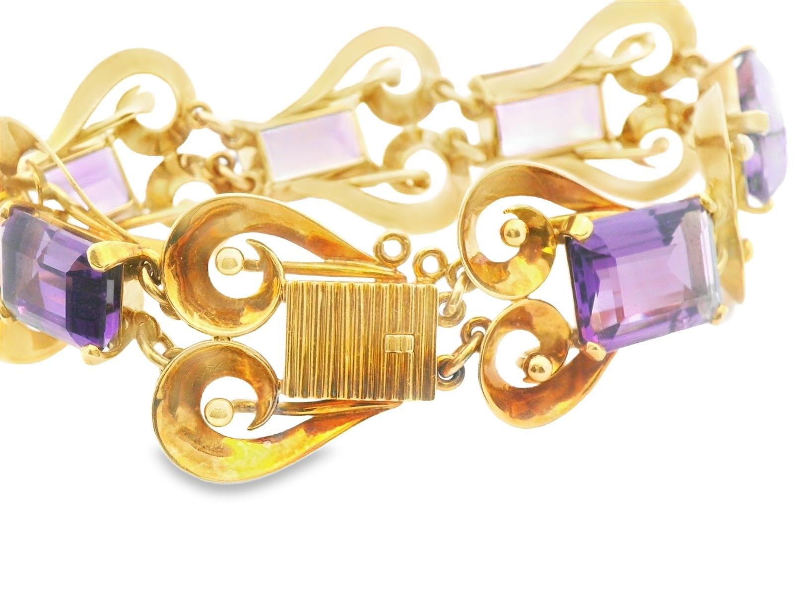 18K Rose Gold Amethyst MCM Bracelet For Sale 2