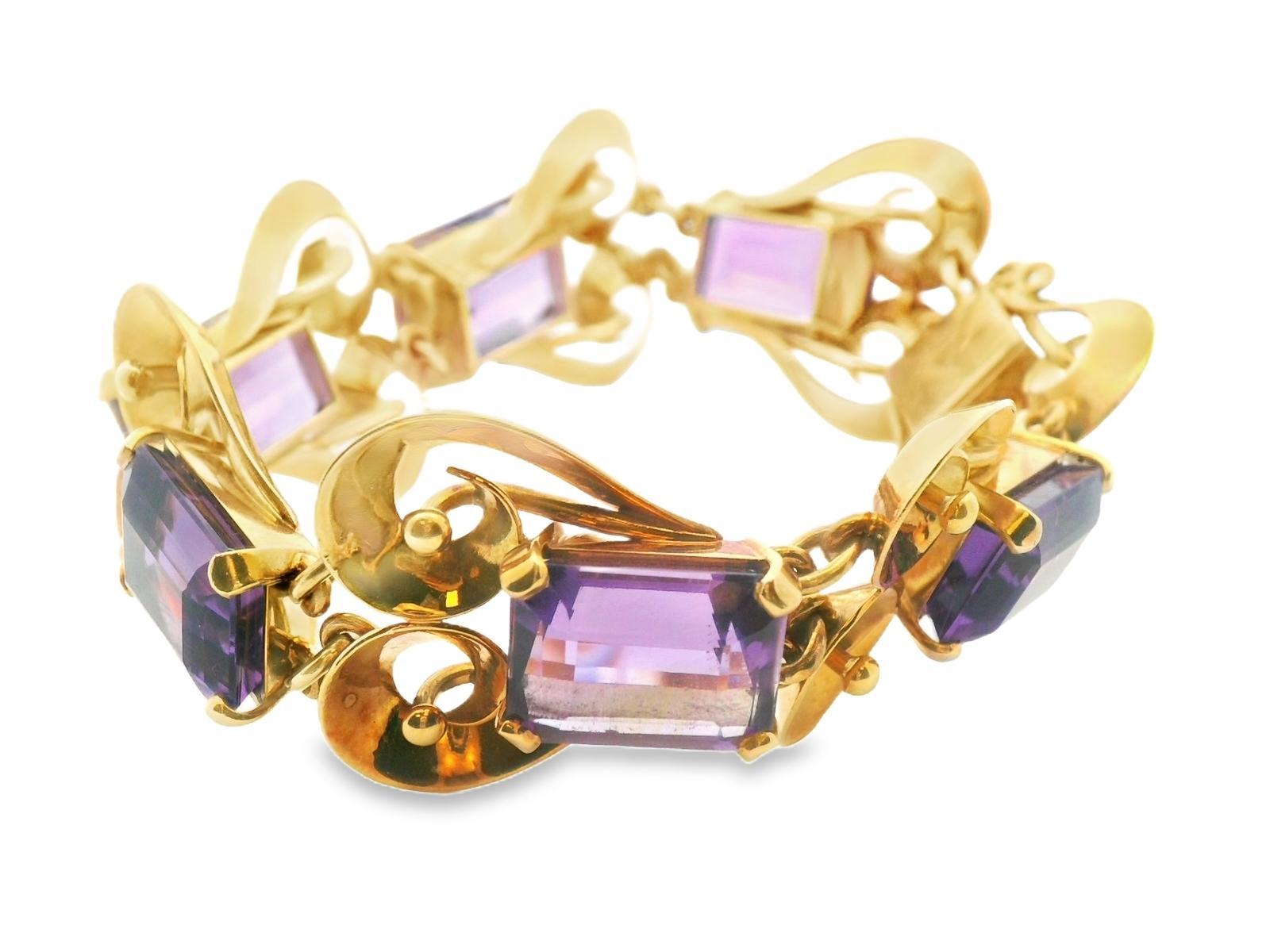 18K Rose Gold Amethyst MCM Bracelet For Sale 3