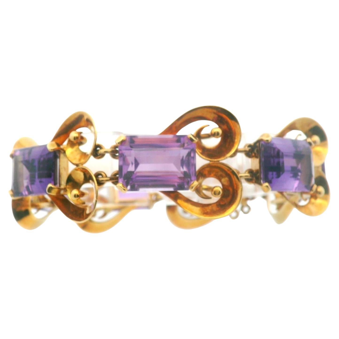 18K Rose Gold Amethyst MCM Bracelet