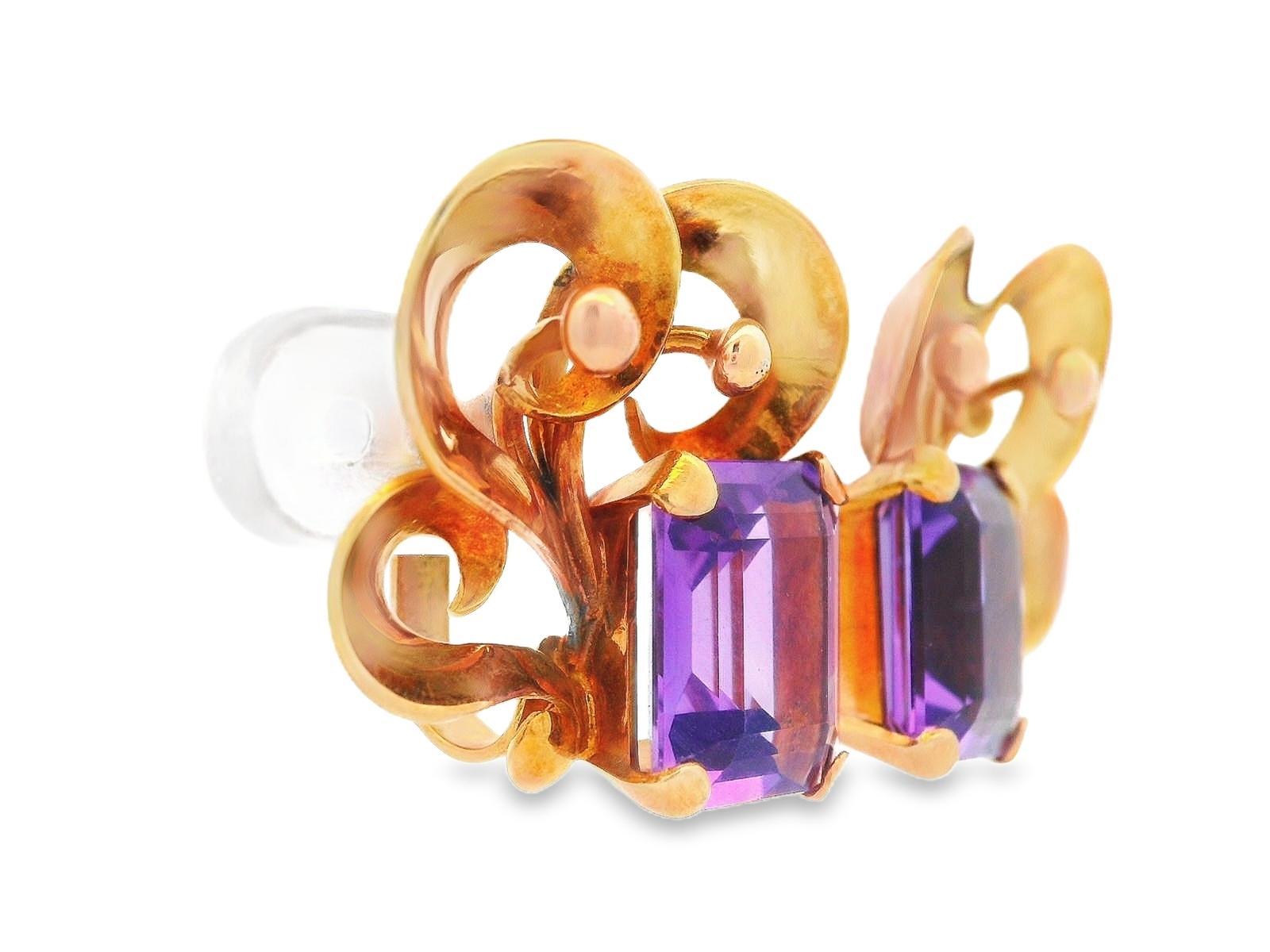 Women's 18k Rose Gold Amethyst MCM Earrings For Sale
