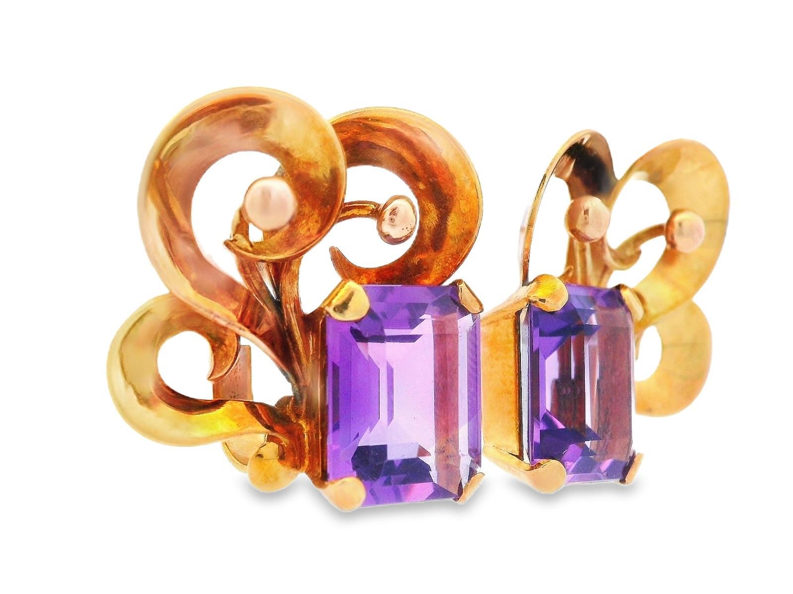 18k Rose Gold Amethyst MCM Earrings For Sale 1