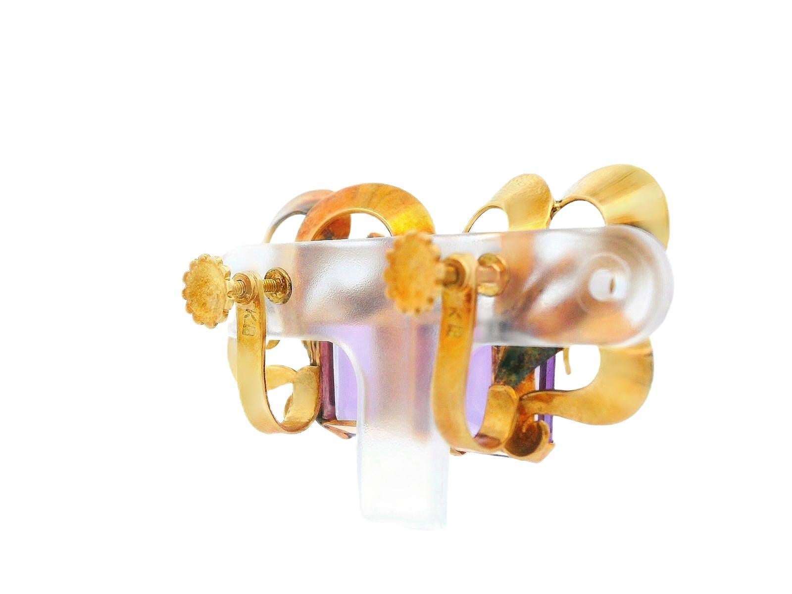 18k Rose Gold Amethyst MCM Earrings For Sale 3