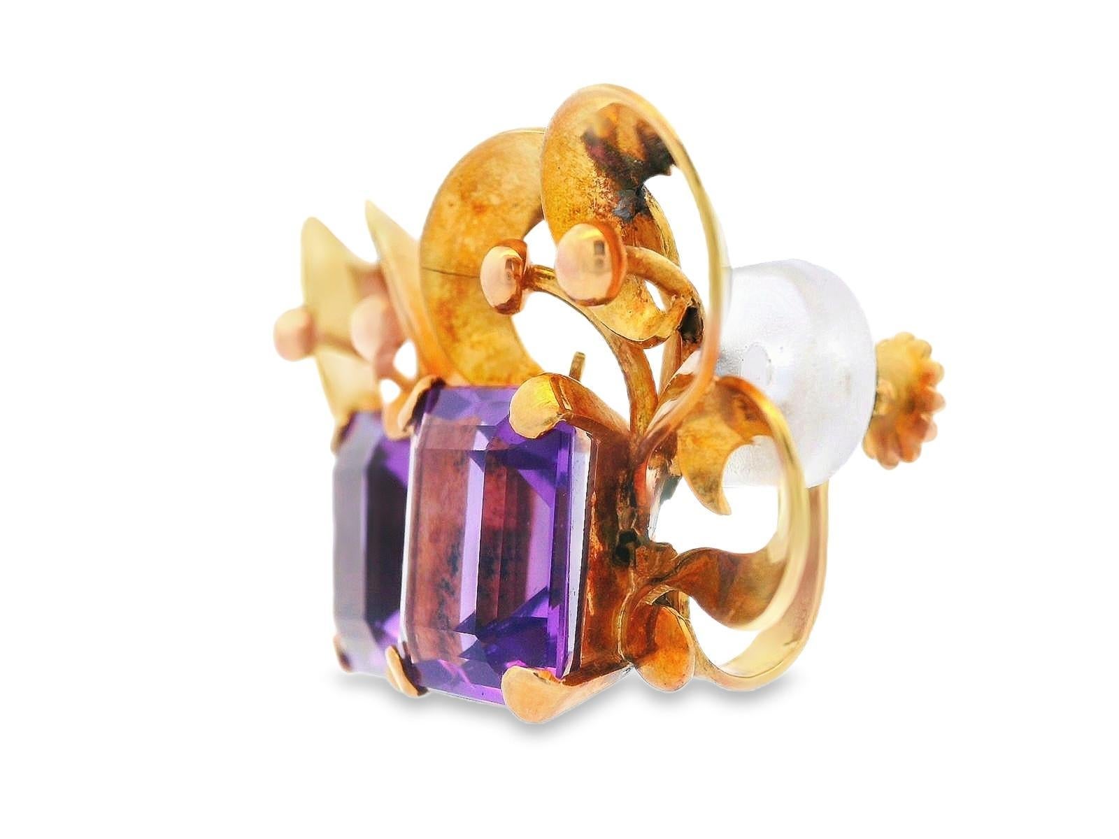 18k Rose Gold Amethyst MCM Earrings For Sale 4