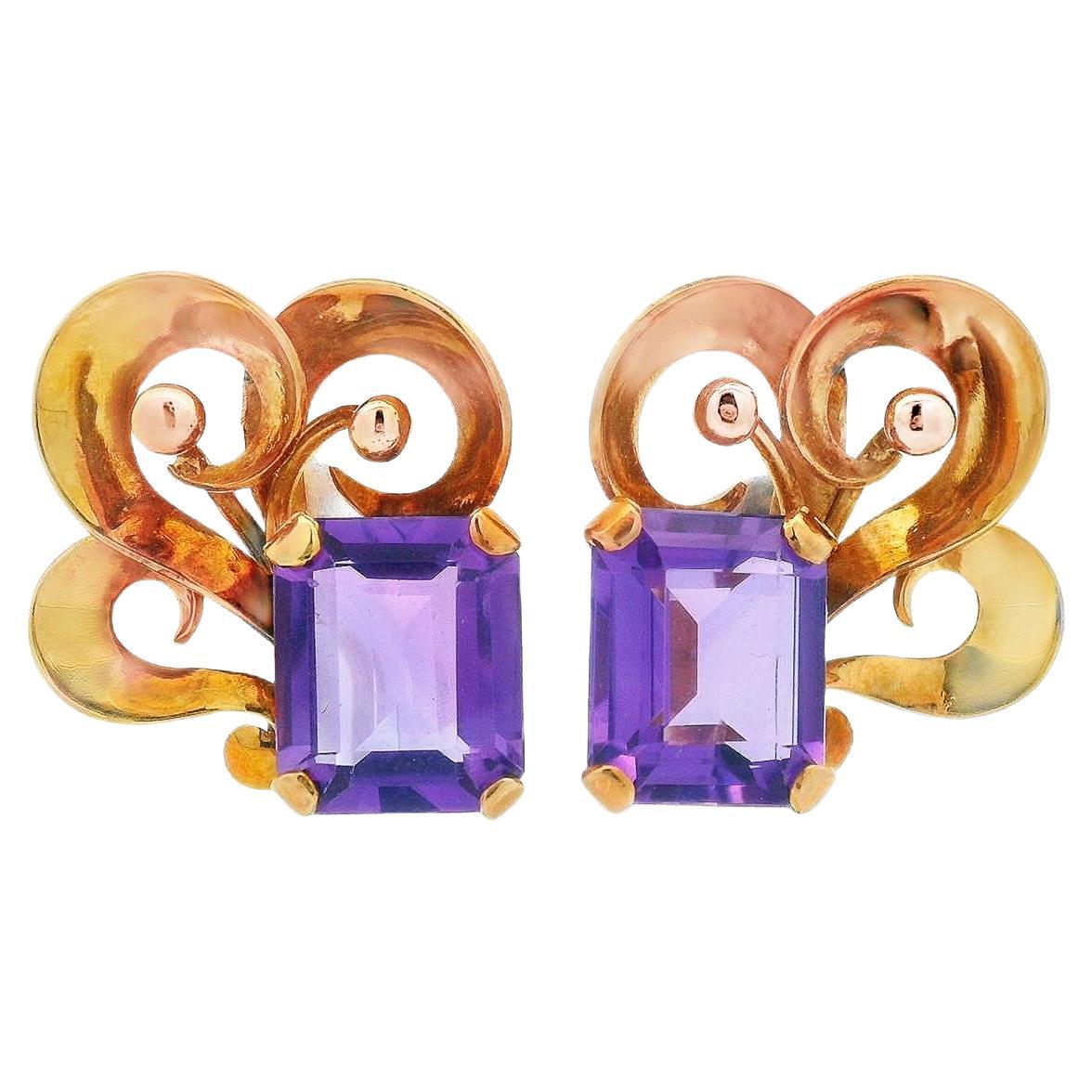 Orecchini MCM con ametista in oro rosa 18k