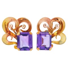 Orecchini MCM con ametista in oro rosa 18k