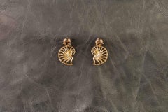 18 Karat Rose Gold Ammonite Jackets on Smoky Quartz Studs