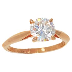 18K Rose Gold and 1.2K Diamond Engagement Ring GIA