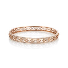 18k Rose Gold and 1.35 Carat Diamond Bangle