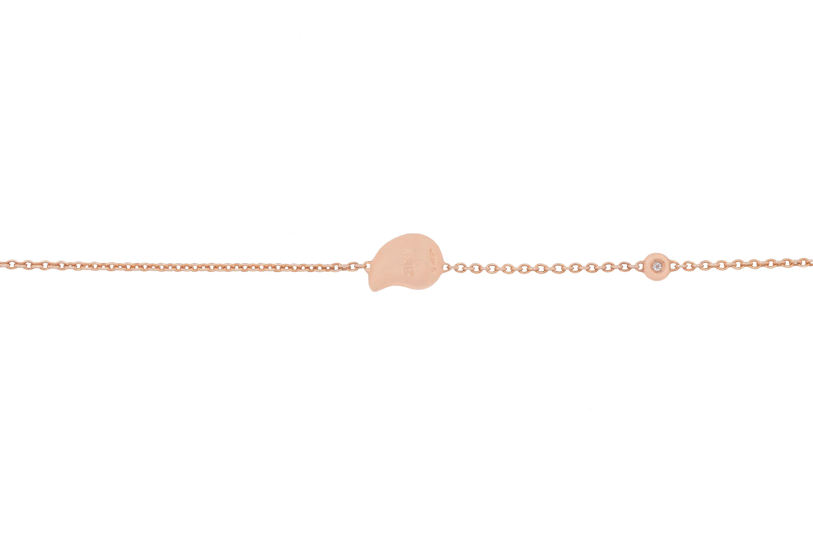 Contemporary 18k Rose Gold and Brown Diamonds Drop Bracelet For Sale