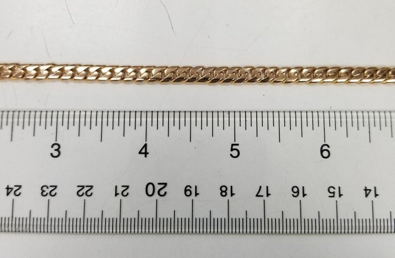 18k Rose Gold and Curb Link Chain Weighing 53.5 Grams For Sale at 1stDibs