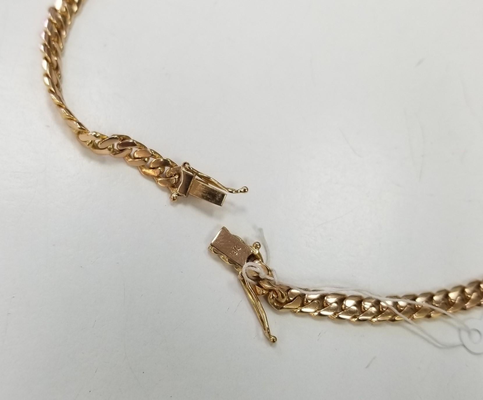 Contemporary 18k Rose Gold and Curb Link Chain Weighing 53.5 Grams