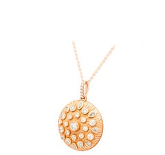 18K Rose Gold and Diamond Medallion Pendant