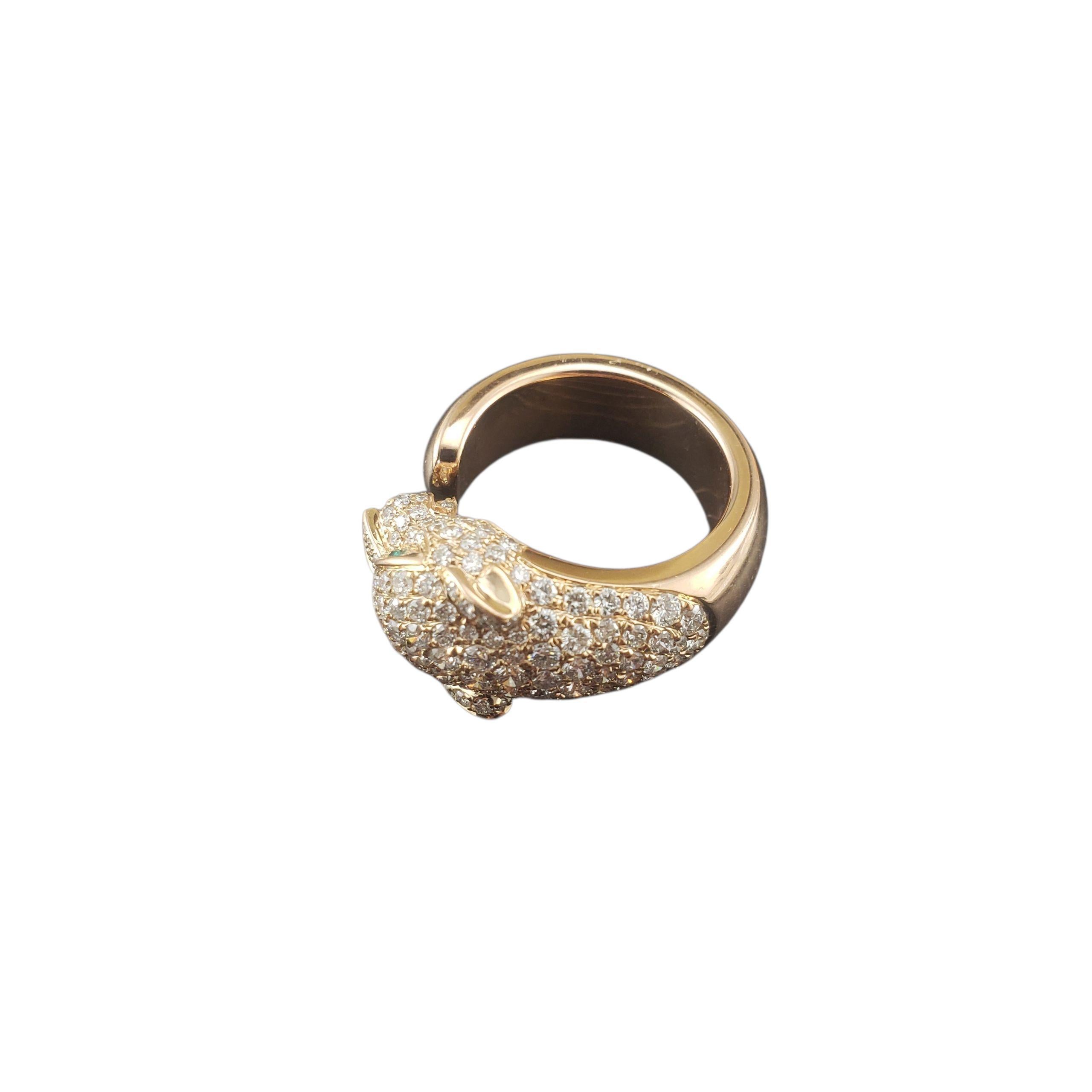 Taglio brillante Anello Pantera in oro rosa 18K e diamanti misura 4,25-4,5  #23348 in vendita