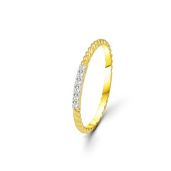 18K Gold and Diamond Ring Stackable Ring Unique Diamond Wedding Band