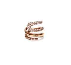 18K Rose Gold and Diamond Serpent Ring