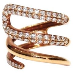 18K Rose Gold and Diamond Serpent Ring