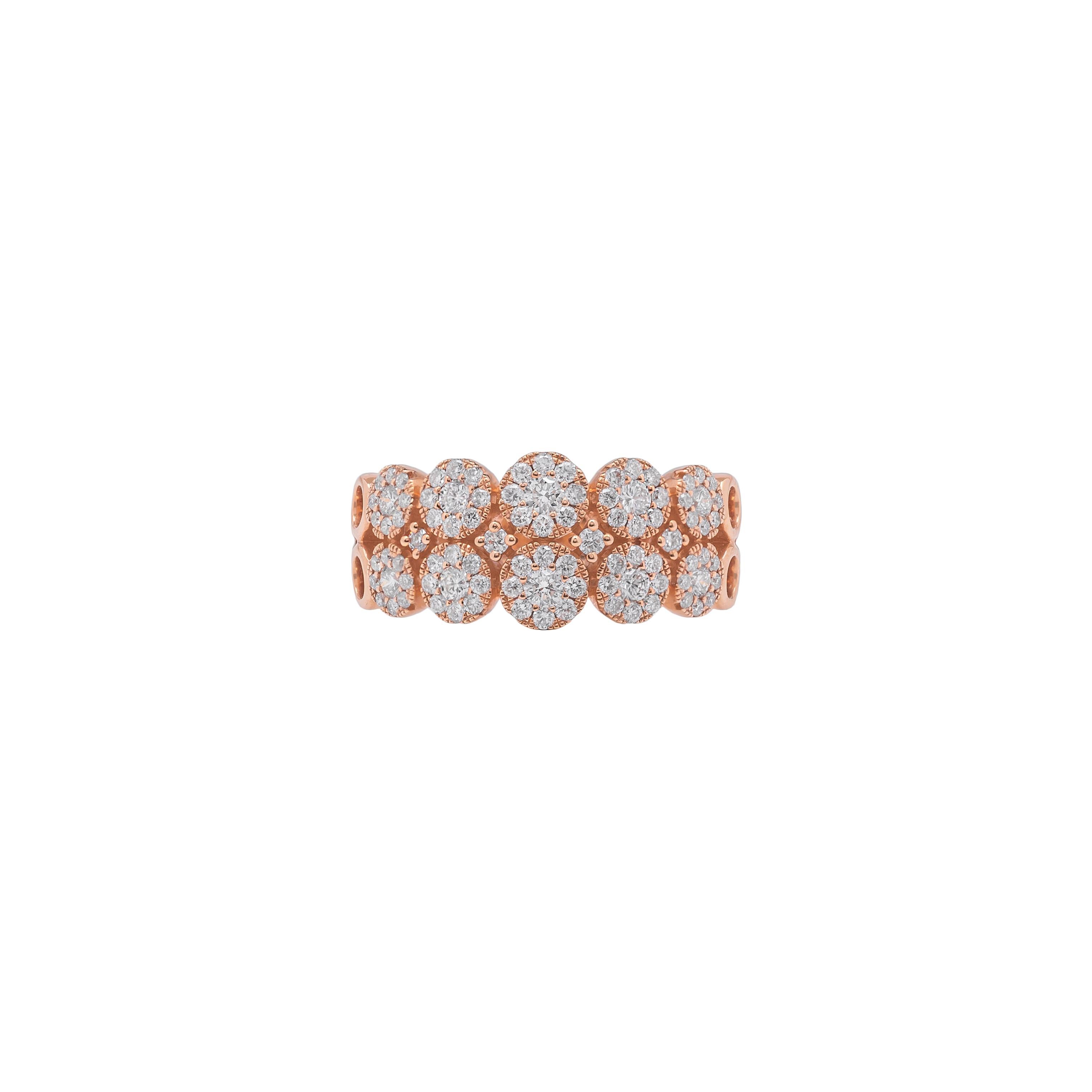 For Sale:  18k Rose Gold and Diamonds Band Ring 2