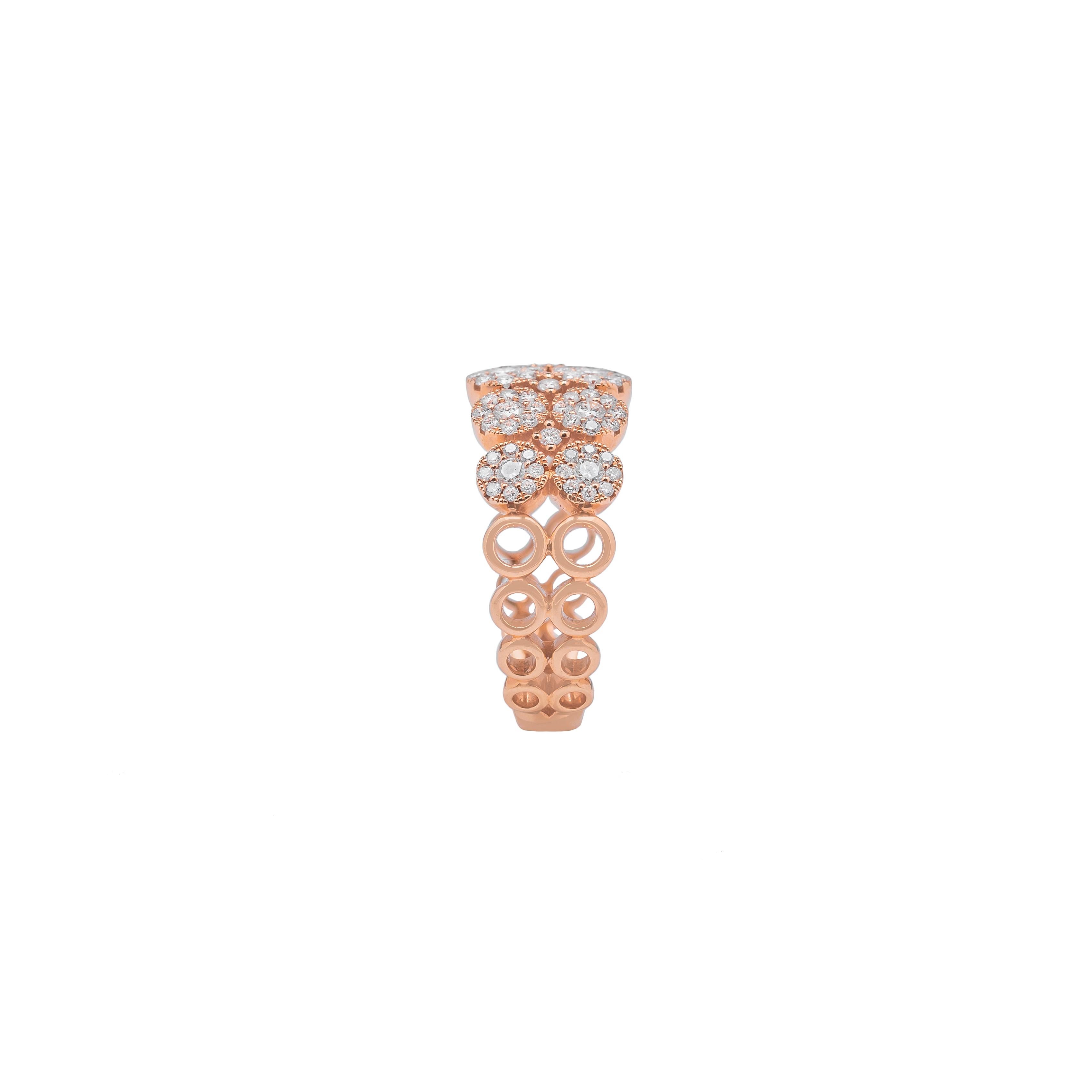 For Sale:  18k Rose Gold and Diamonds Band Ring 3