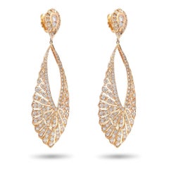 18k Rose Gold and Diamonds Teardrop Earrings