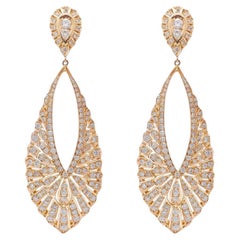 18k Rose Gold and Diamonds Teardrop Earrings