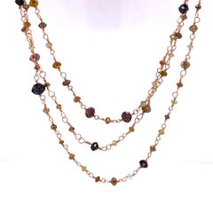 18 Karat Rose Gold and Multi-Color Diamond Necklace