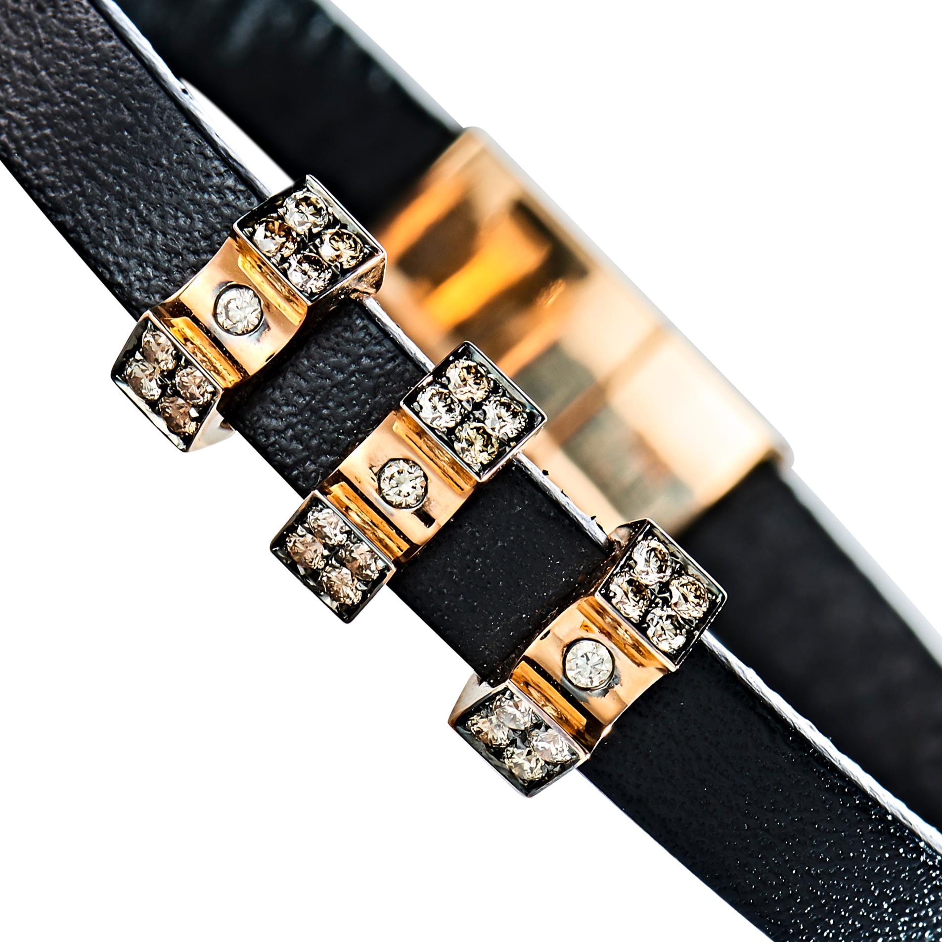 men's diamond leather bracelet