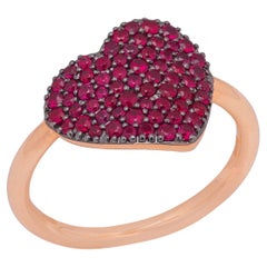 andrea broggian 18k Rose Gold and Rubies Heart Ring