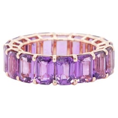 18K Rose Gold And Sapphire Eternity Band Ring 12.48 ct.