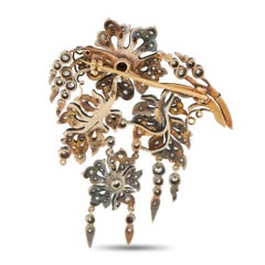 Broche de oro rosa de 18 quilates y plata con diamantes de 2,50 ct MF01-030326