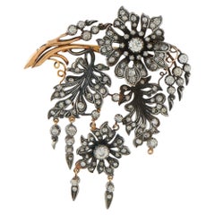 Broche de oro rosa de 18 quilates y plata con diamantes de 2,50 ct MF01-030326