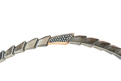 18 Karat Rose Gold and Silver Diamond Rerebrace Men's Bracelet