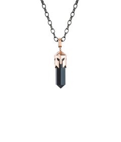 18 Karat Rose Gold and Silver Onyx Diamond Helmet Diamond Men's Pendant