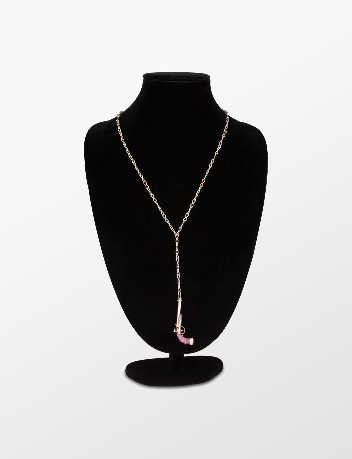 Handmade 18kt Rose Gold ,925 Sterling Silver,0.43 ct  Near Colorless Diamonds,1.78 ct Pink Sapphire