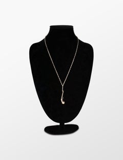 18 Karat Rose Gold Antique Gun Necklace with 0.45 Carat White Diamond
