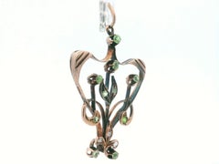 18k Rose Gold Antique Imperial Russian Demantoid & Diamond Pendant