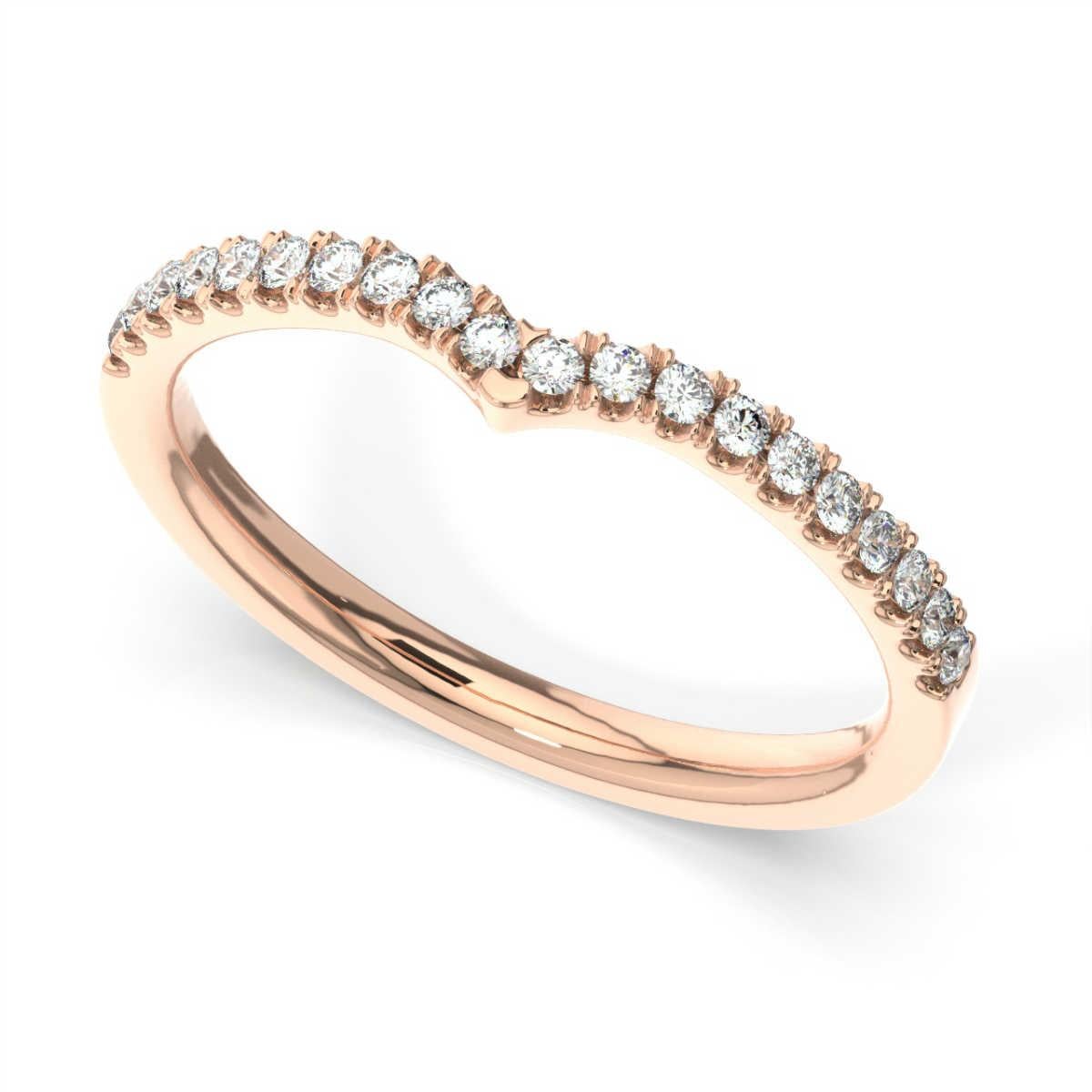 Round Cut 18k Rose Gold Apuliana Diamond Ring '1/5 Ct. tw' For Sale