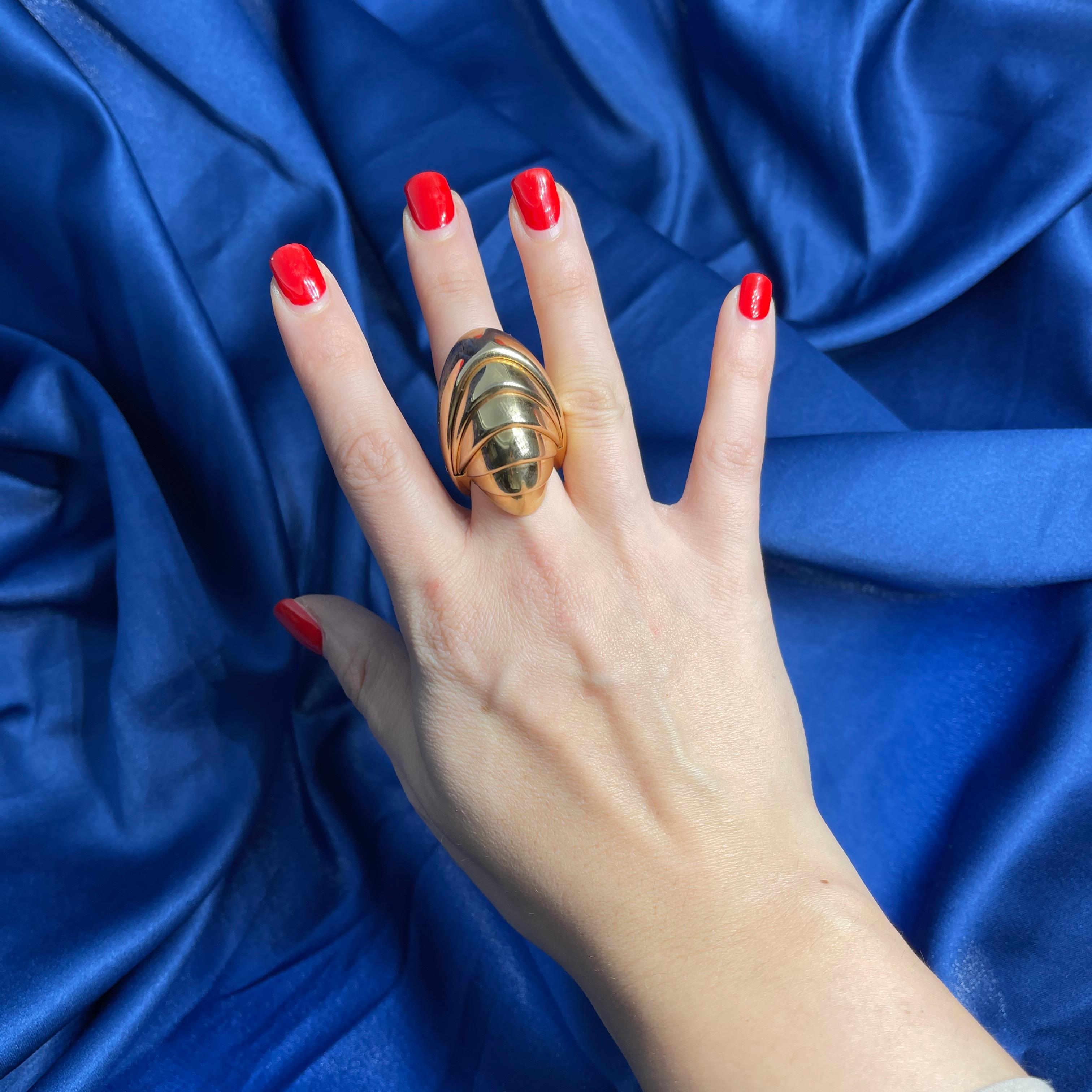 18K Rose Gold Armadillo-Shape Ring For Sale 5