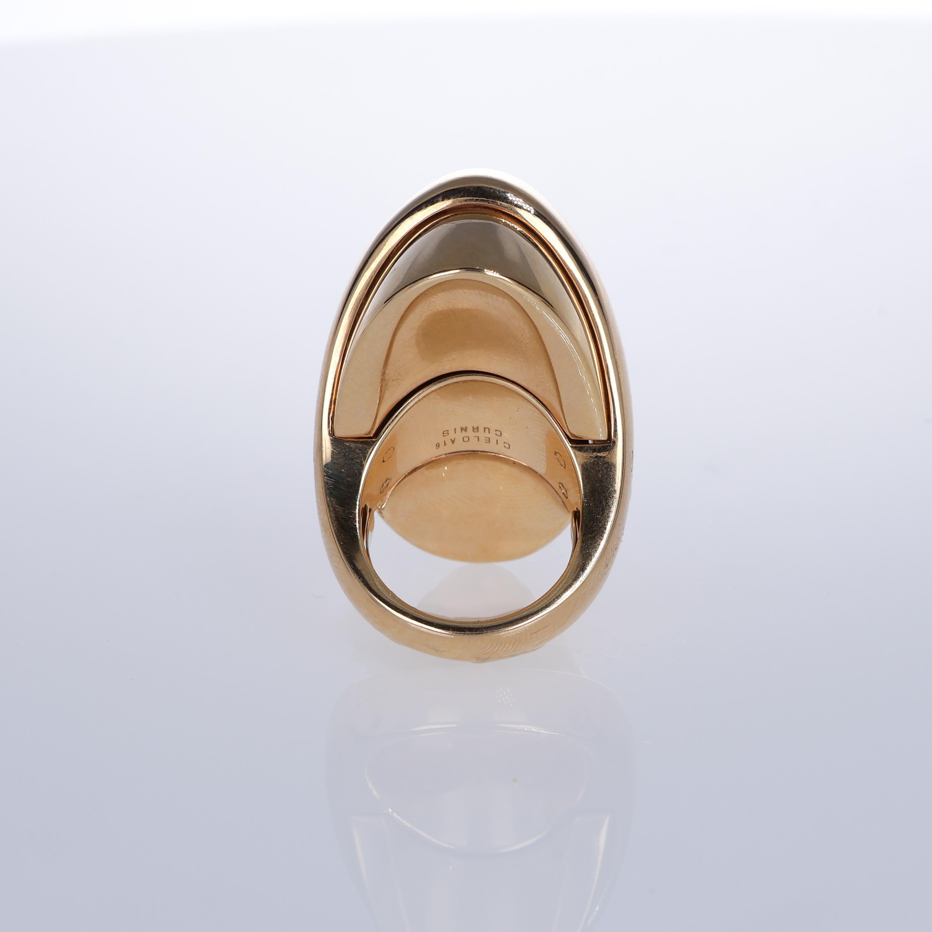 18K Rose Gold Armadillo-Shape Ring For Sale 1