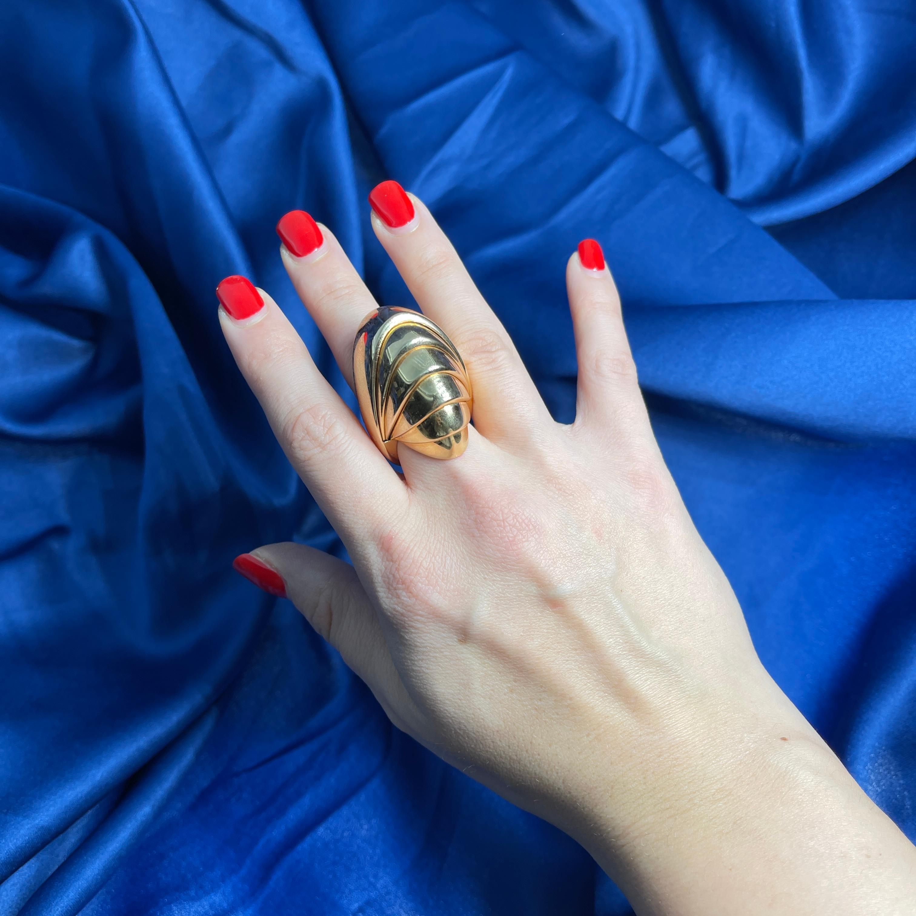 18K Rose Gold Armadillo-Shape Ring For Sale 2