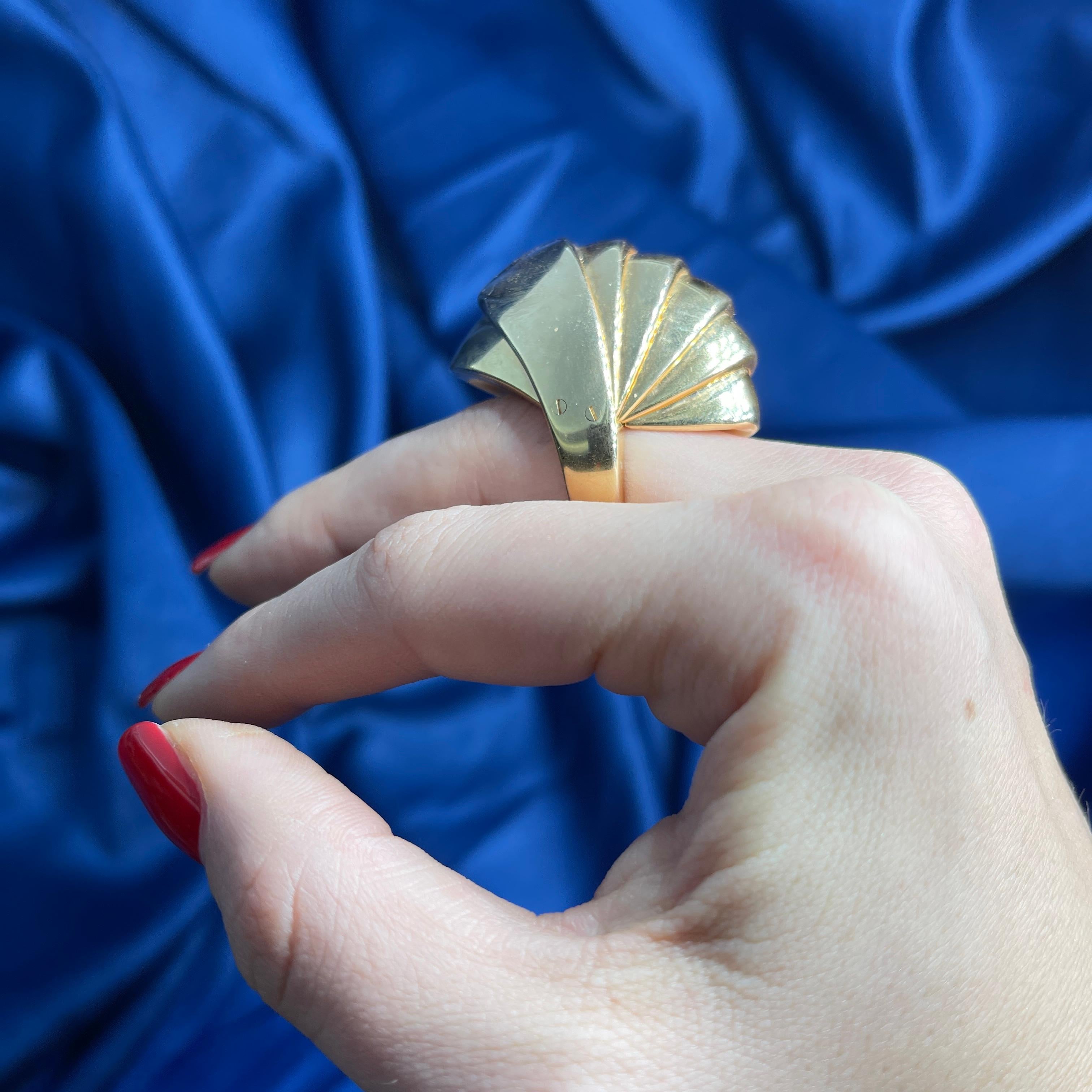 18K Rose Gold Armadillo-Shape Ring For Sale 4