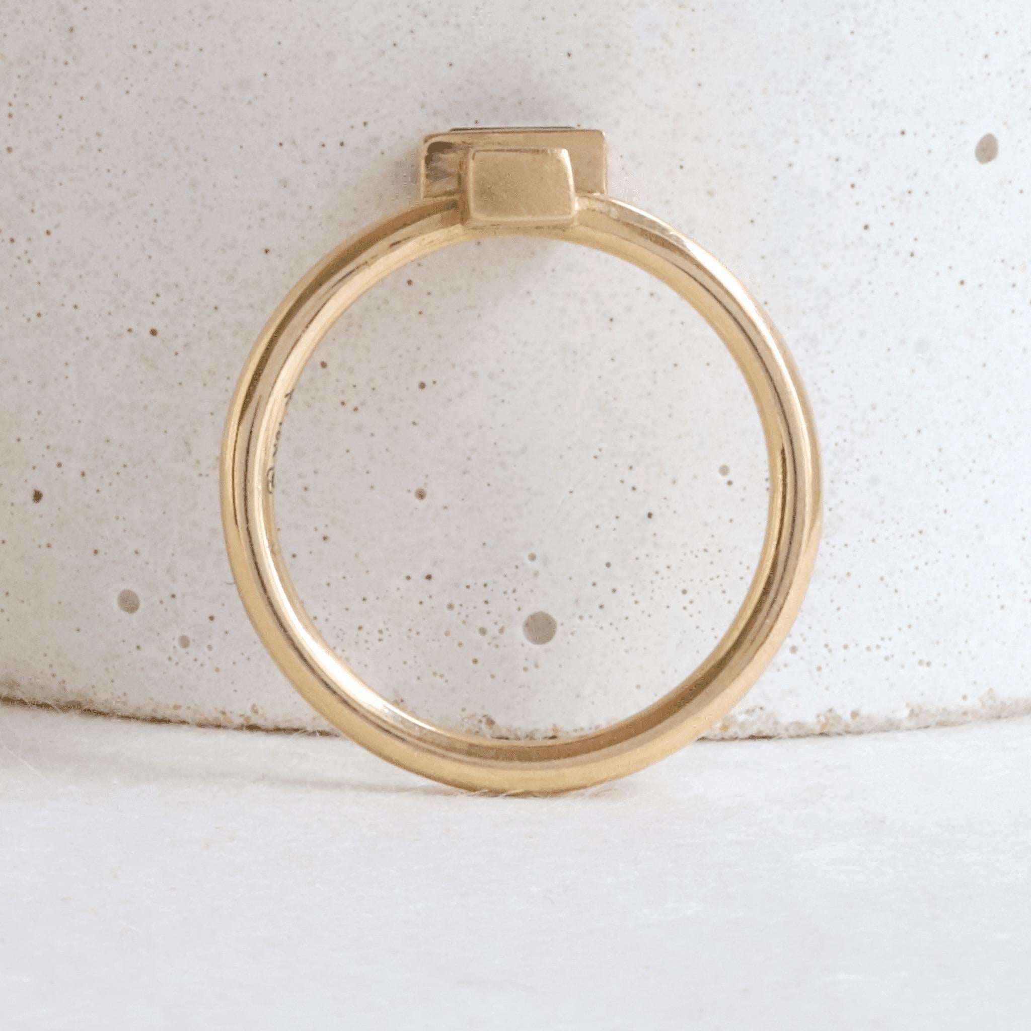18k Rose Gold Art Deco Baguette Ruby & Diamond Ring For Sale 1
