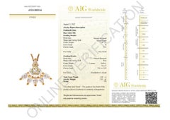Art Deco Style Pendant with Chain with 1.68 Ct Natural Diamond, AIG Cert