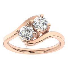 Bague Artemis en or rose 18 carats avec diamants 1 carat tw