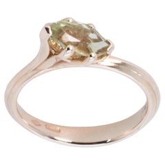 Asymmetric Cosmic Design Stackable Green Tormaline 18K Rose Gold  Cocktail Ring