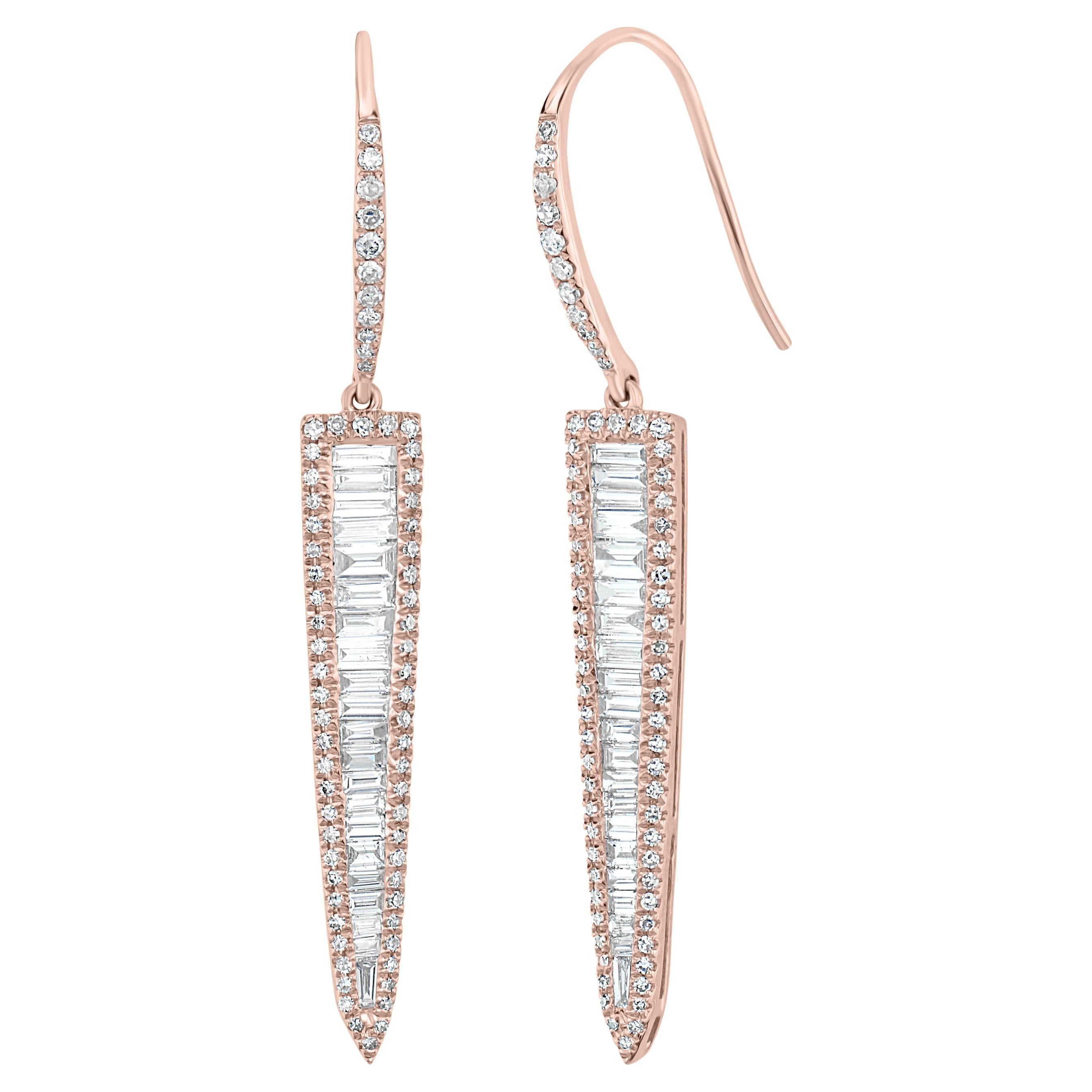 Rose Gold Diamond Drop Earrings Circa 1900 at 1stDibs