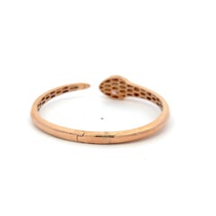 18K Rose Gold Bangle Bracelet with 0.25 Carat Diamonds and 0.32 Carat Tourmaline