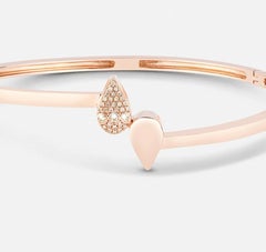 Bracelet en or rose 18K avec goutte de diamant